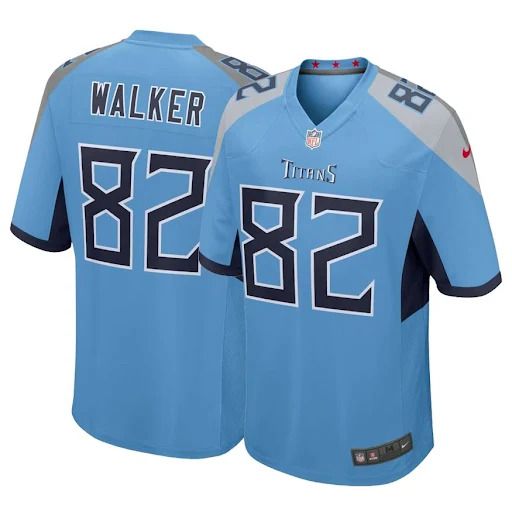 Men Tennessee Titans 82 Delanie Walker Nike Light Blue Game NFL Jersey